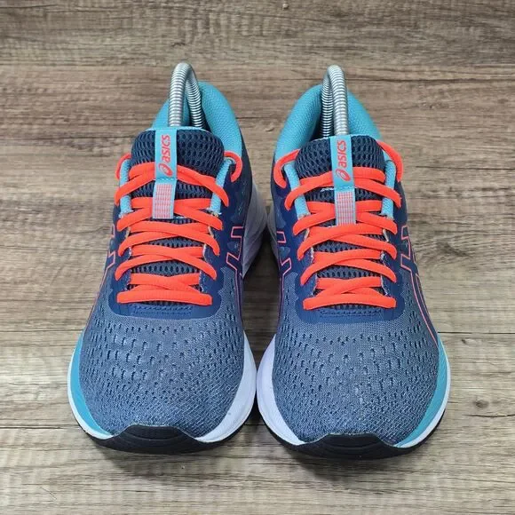 Asics Gel Excite 7 Women's Sz 8.5 Magnetic Blue Orange Running Shoes (1012A562) - Picture 2 of 9